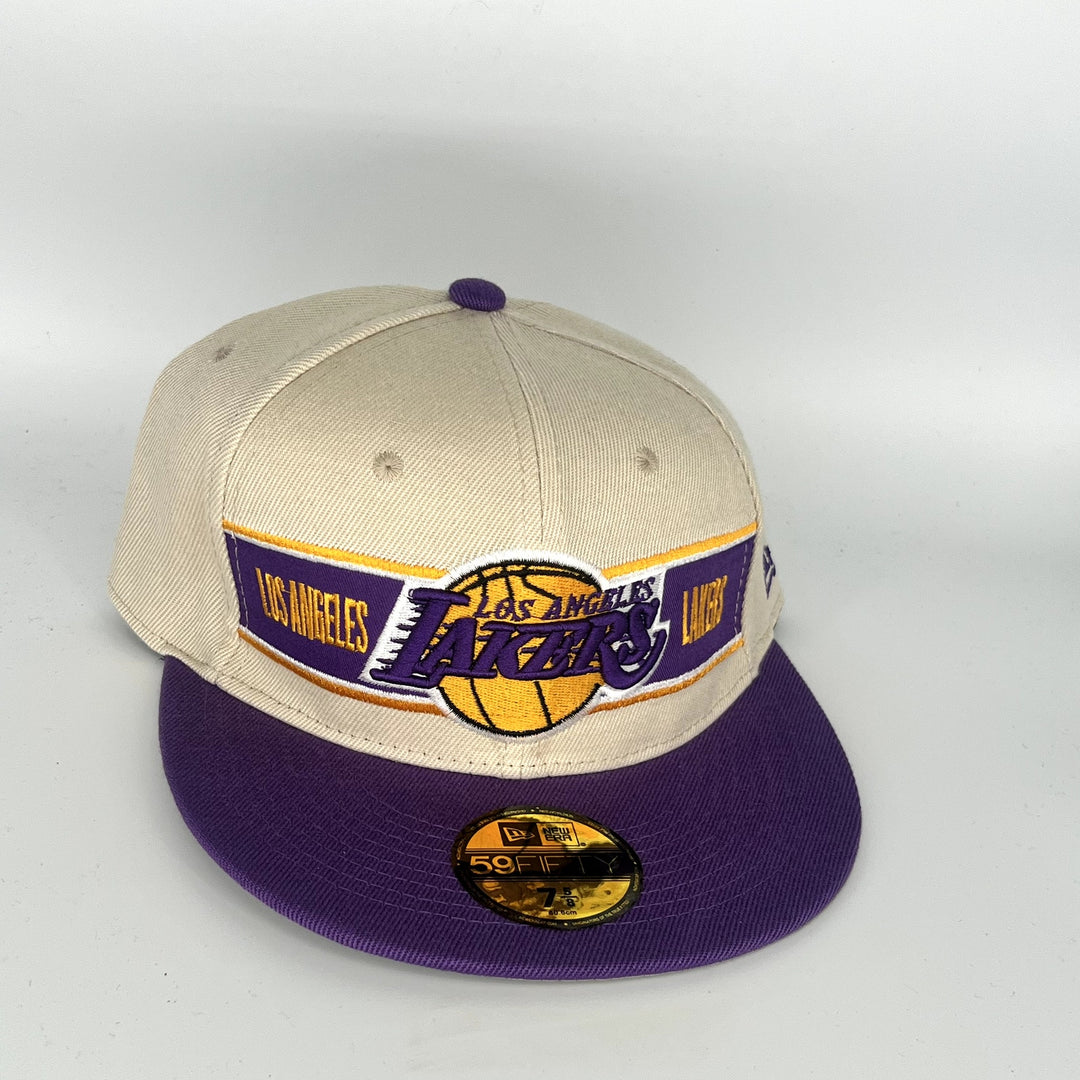 Tan Purple Los Angeles Lakers New Era NBA 59Fifty Fitted Hat