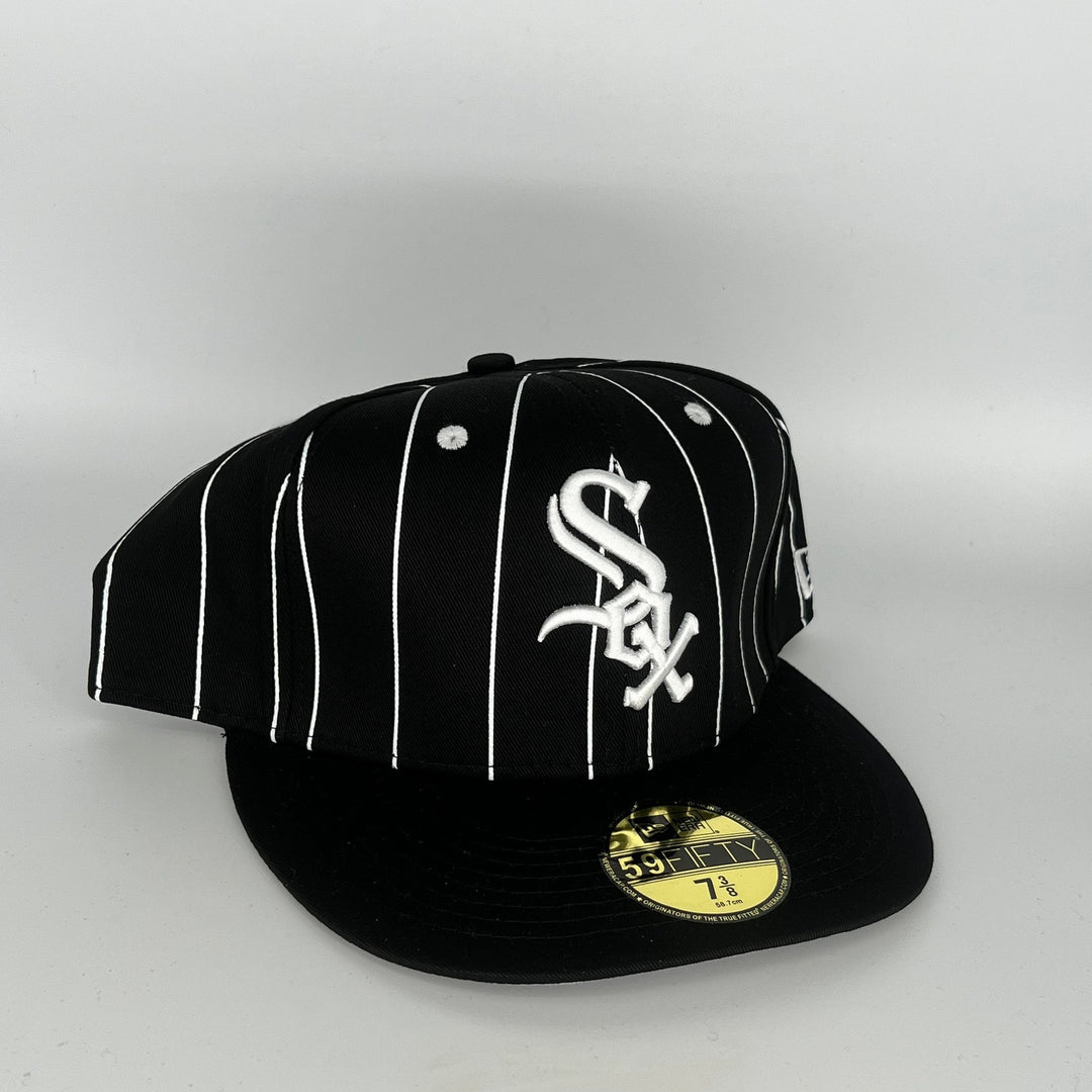 Black White Stripes Chicago White Sox New Era MLB 59Fifty Fitted Hat