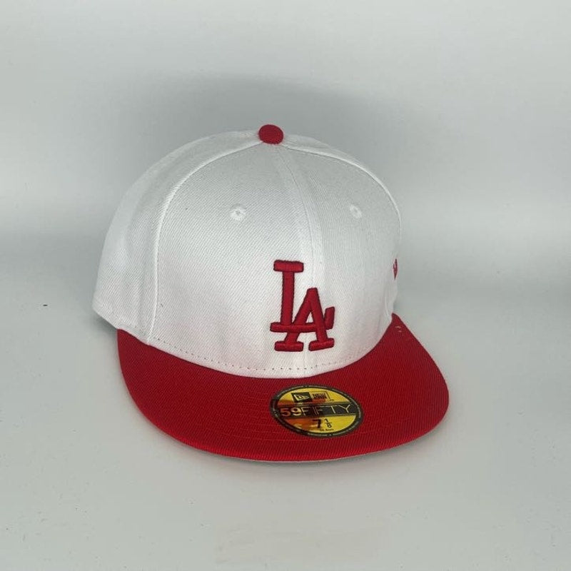 Red White Los Angeles Dodgers New Era MLB 59Fifty Fitted Hat
