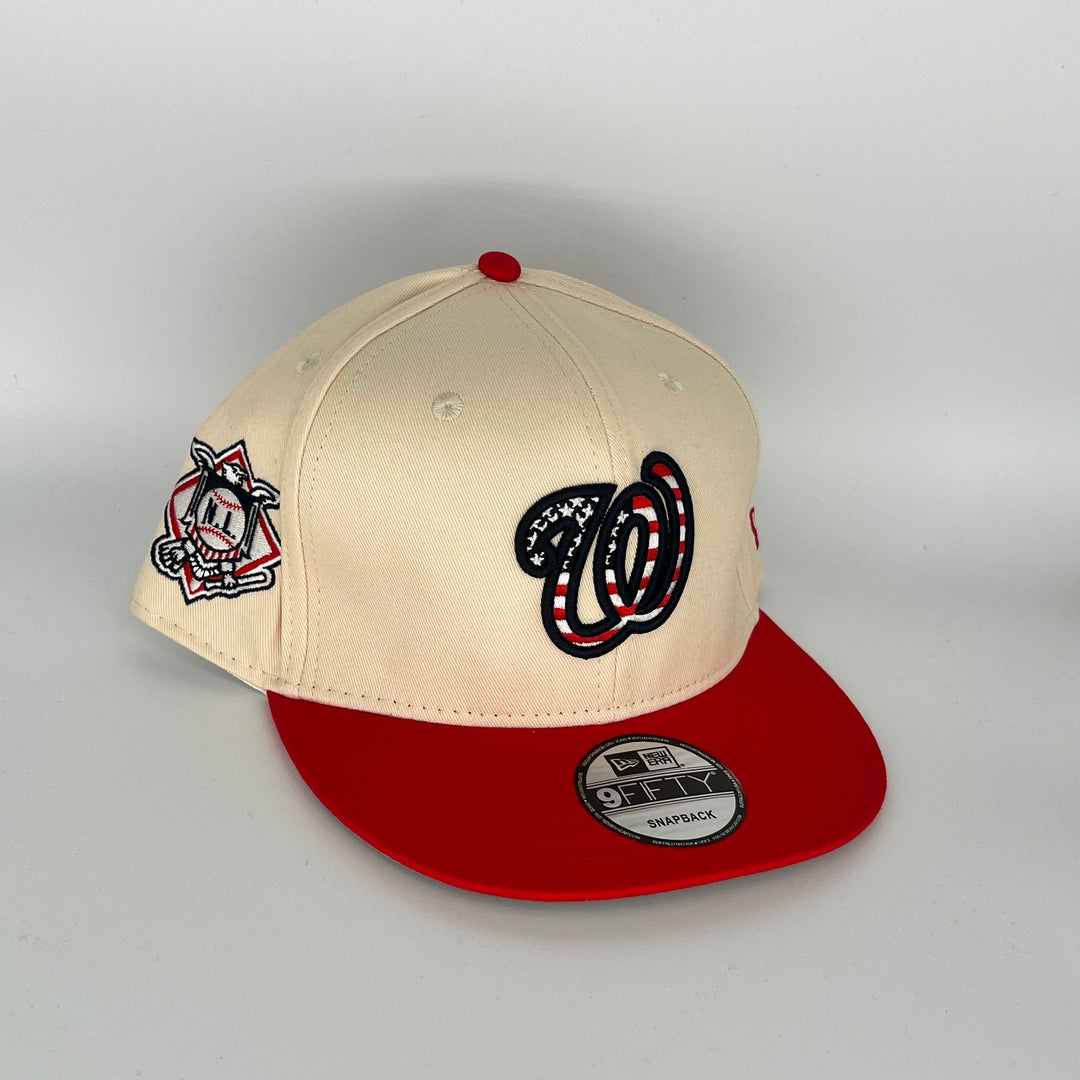 Khaki Red Washington Nationals N.L. Side Patch New Era MLB 9Fifty Snapback Hat