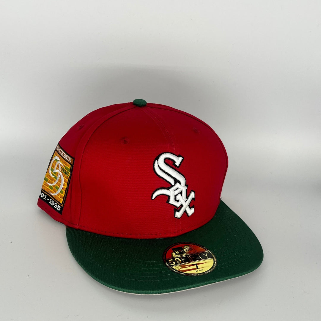 Red Green Chicago White Sox 95 Years White Sox Side Patch New Era MLB 59Fifty Fitted Hat
