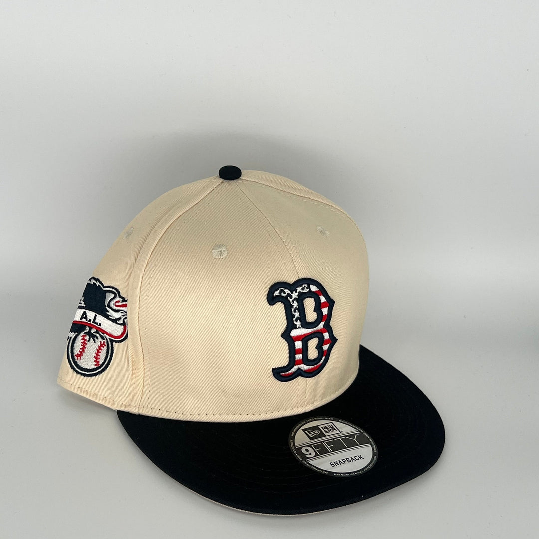 Khaki Black Boston Red Sox A.L. Side Patch New Era MLB 9Fifty Snapback Hat