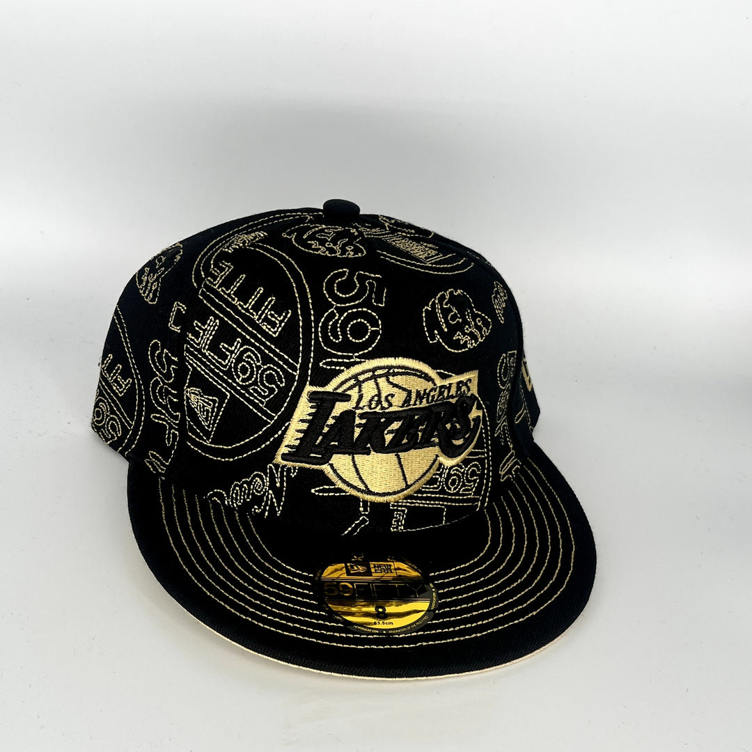 Black Los Angeles Lakers New Era NBA 59Fifty Fitted Hat