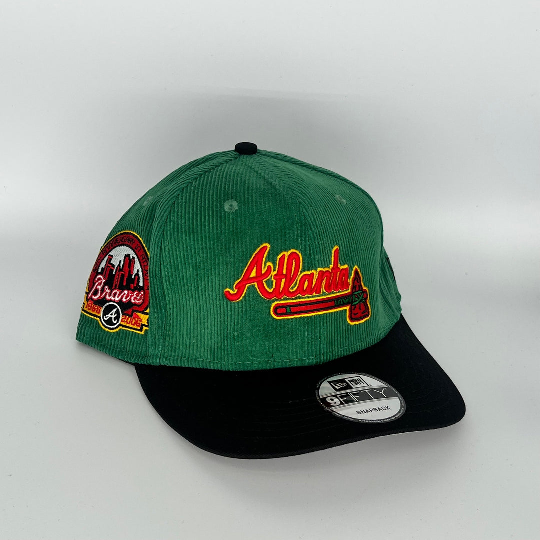 Green Black Atlanta Braves 40th Anniversary in Atlanta Side Patch New Era MLB 9Fifty Snapback Hat