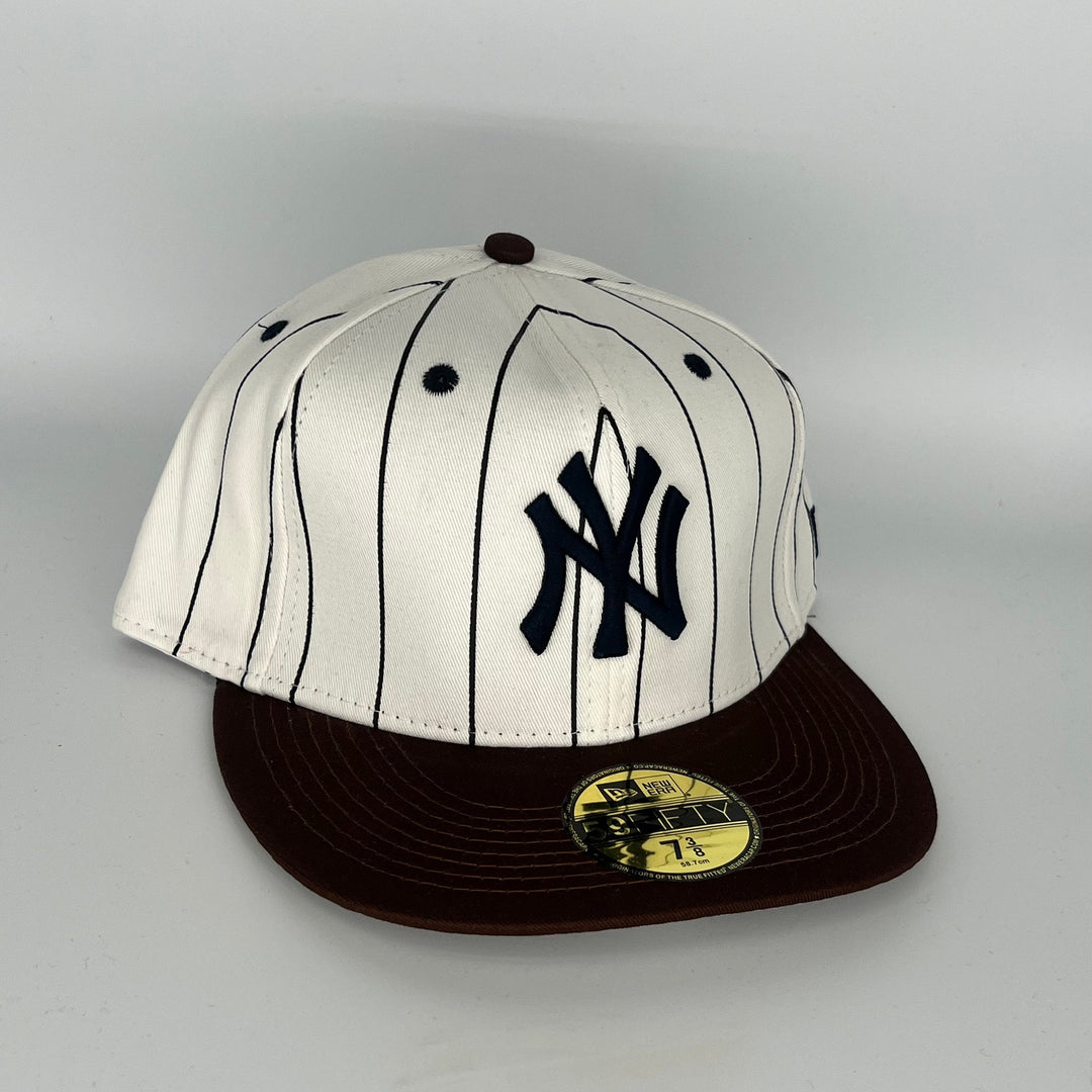 White Brown New York Yankees New Era MLB 59Fifty Fitted Hat