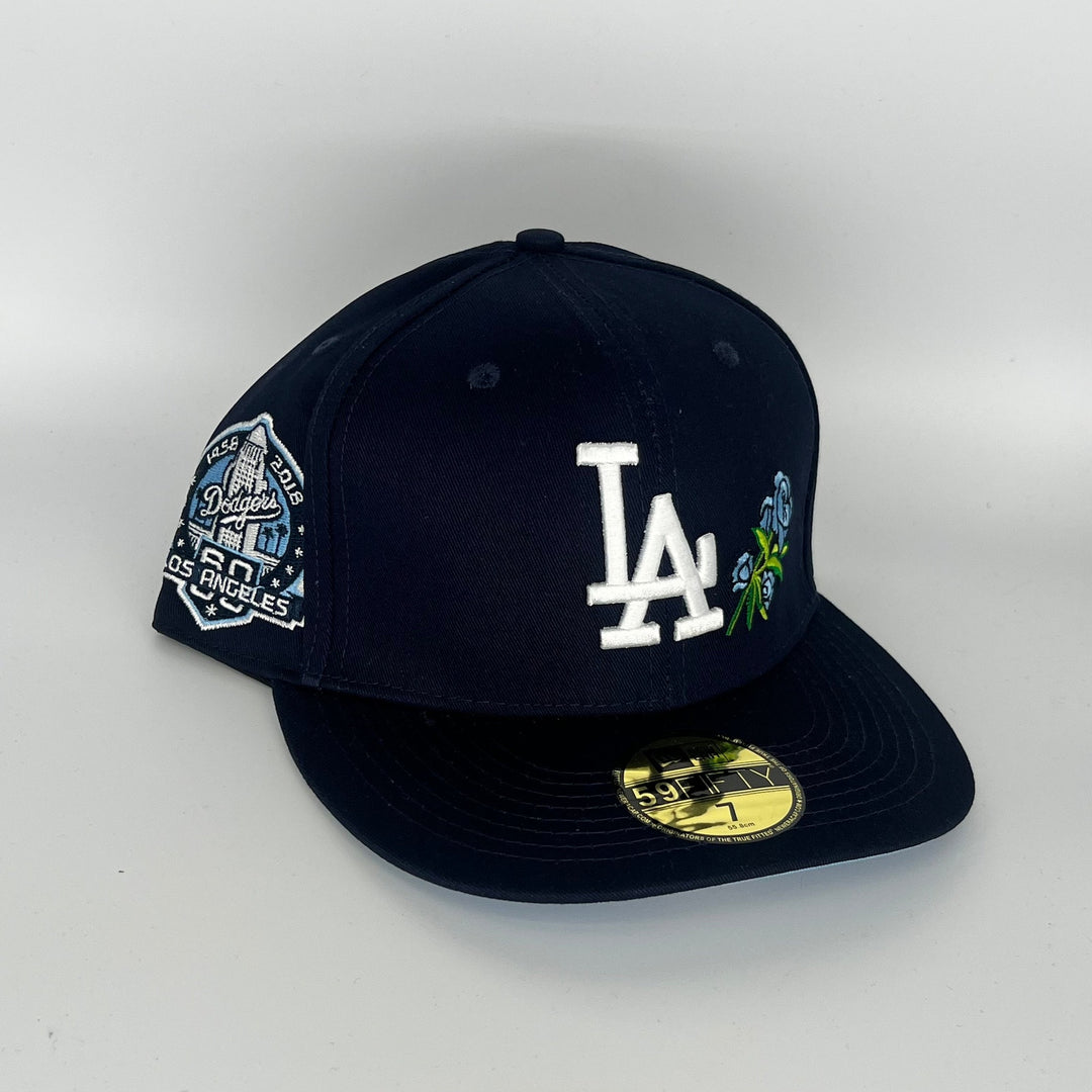 Black Los Angeles Dodgers 60th Anniversary Side Patch New Era MLB 59Fifty Fitted Hat
