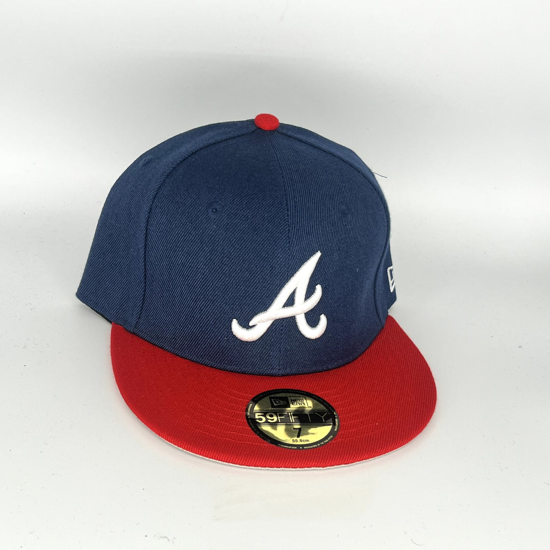 Navy Blue Red Atlanta Braves New Era MLB 59Fifty Fitted Hat