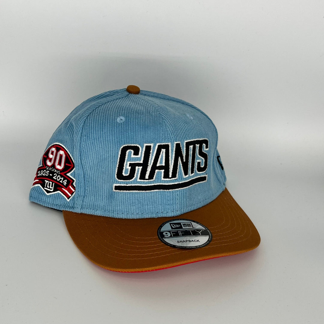 Blue Brown New York Giants 90 Season NY Side Patch New Era MLB 9Fifty Snapback Hat