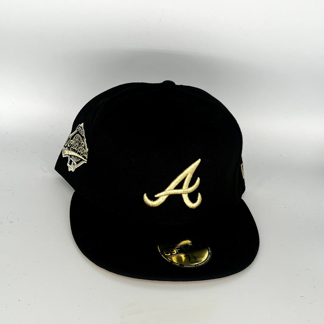 Black Atlanta Braves New Era MLB 59Fifty Fitted Hat