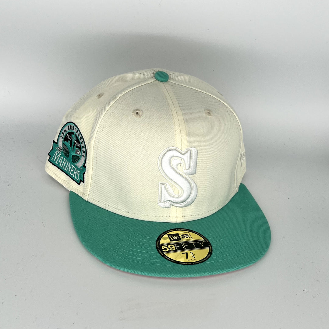 White Green Seattle Mariners 30TH Anniversary New Era MLB 59Fifty Fitted Hat