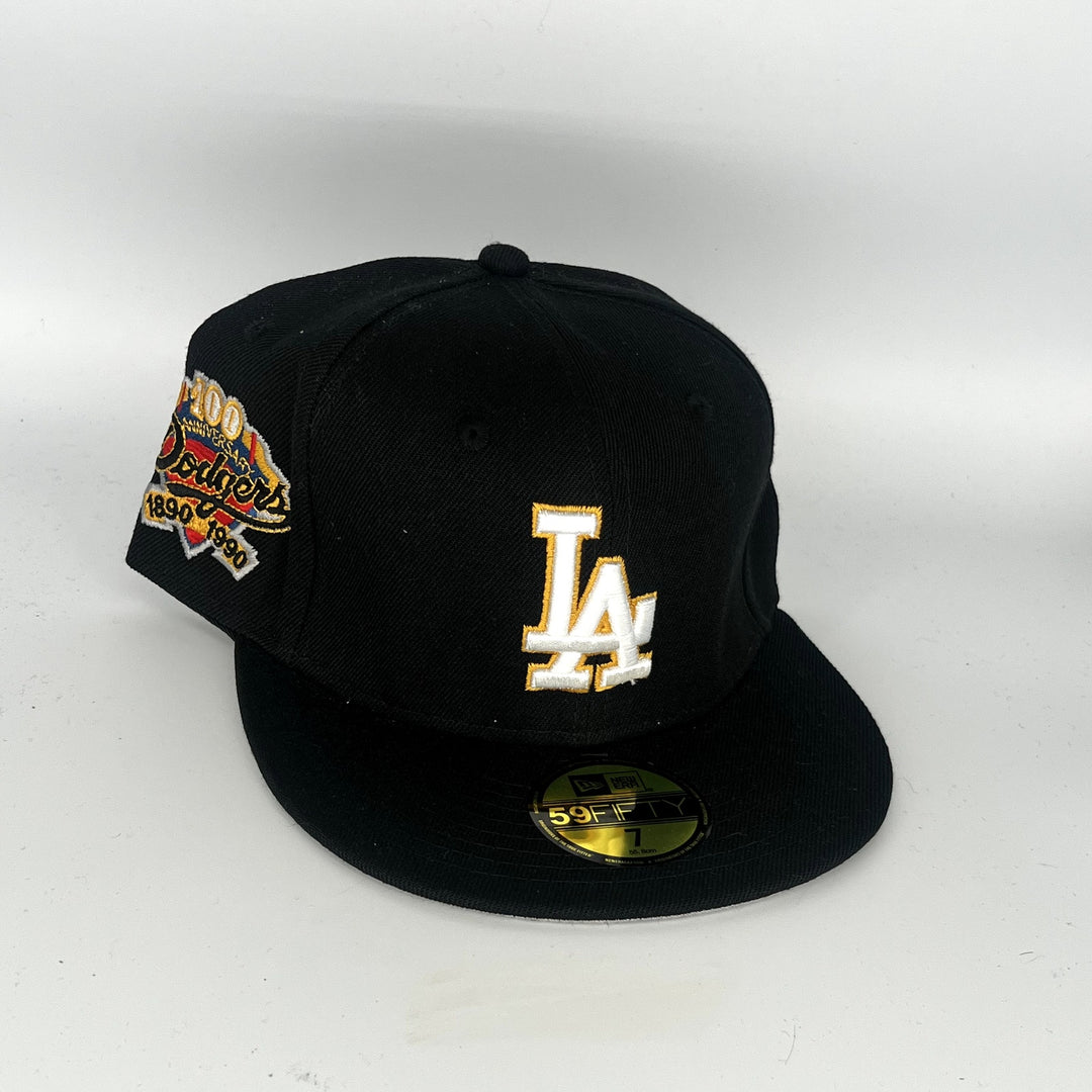 Black Los Angeles Dodgers 100TH Anniversary New Era MLB 59Fifty Fitted Hat