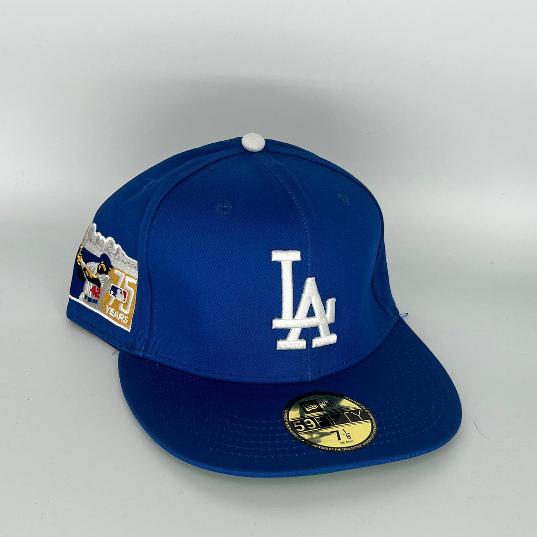 Blue Los Angeles Dodgers 75 Years Jackie Robinson Side Patch New Era MLB 59Fifty Fitted Hat