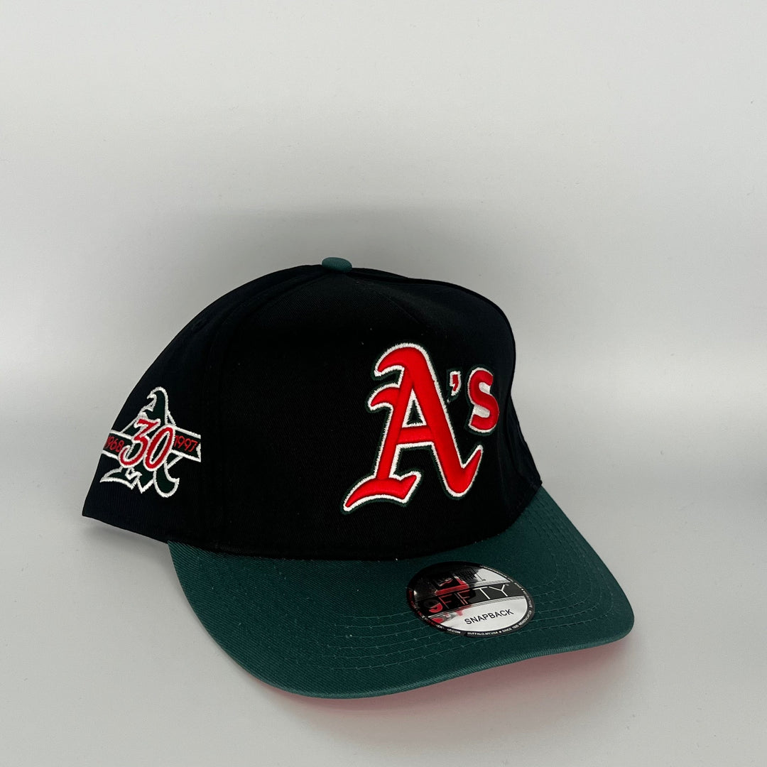 Black Green Athletics 30 years Anniversary Side Patch New Era MLB 9Fifty Snapback Hat