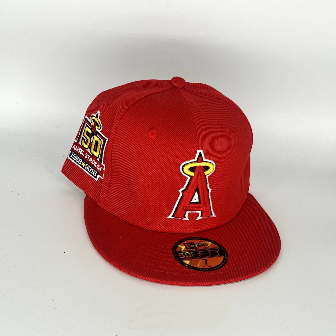 Red Los Angeles Angels 50TH Anniversary SP New Era MLB 59Fifty Fitted Hat