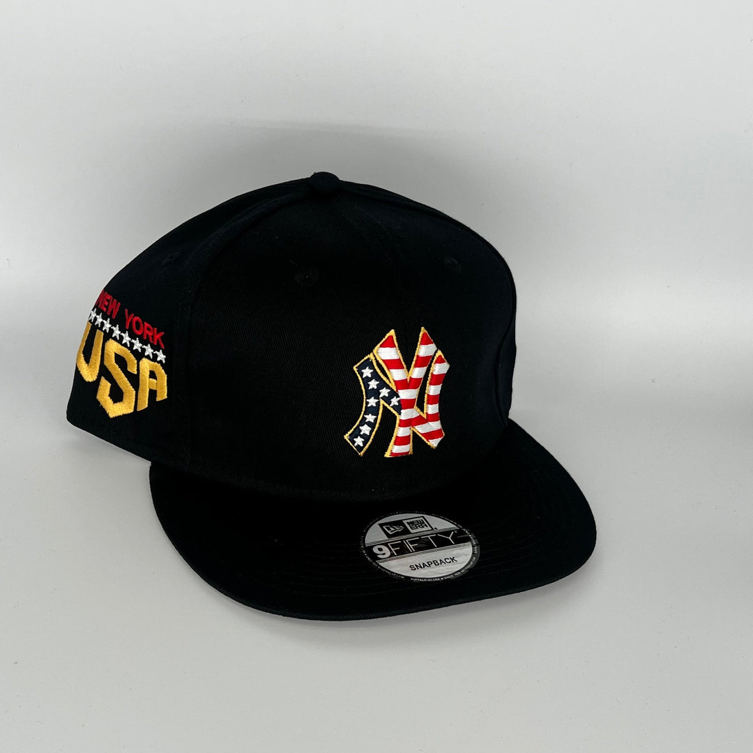 Black New York Yankees USA Side Patch New Era MLB 9Fifty Snapback Hat