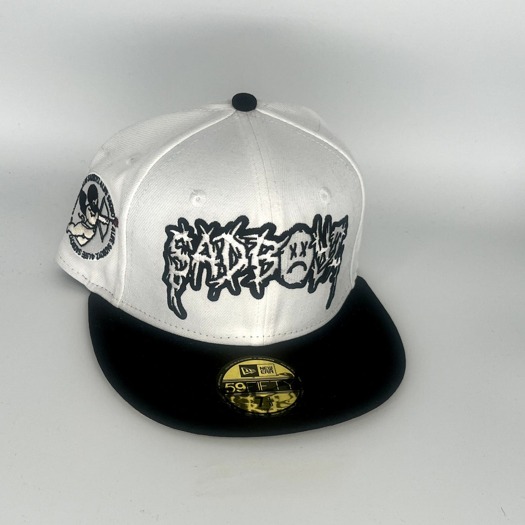 White Black sad Boyz New Era 59Fifty Fitted Hat