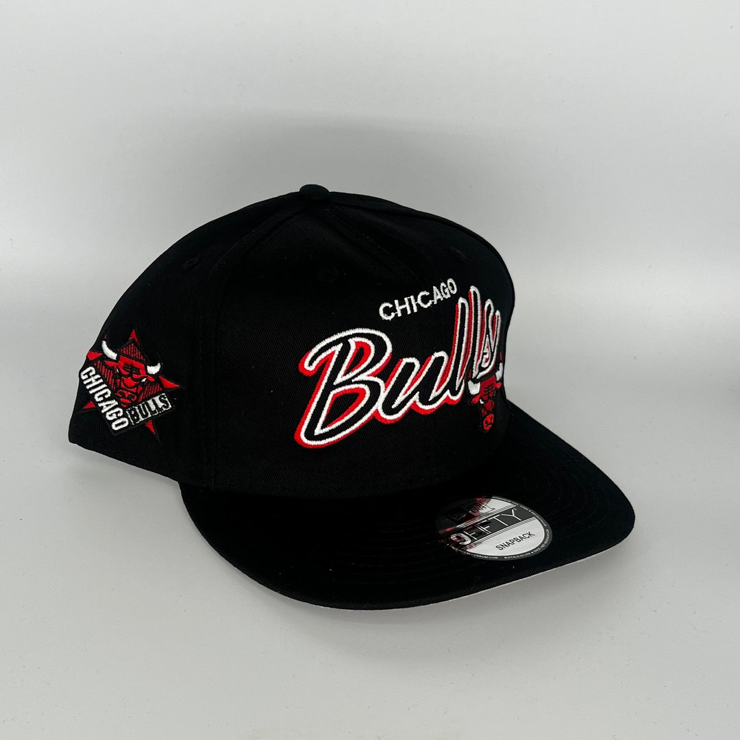 Black Chicago Bulls Logo Side Patch New Era NBA 9Fifty Snapback Hat