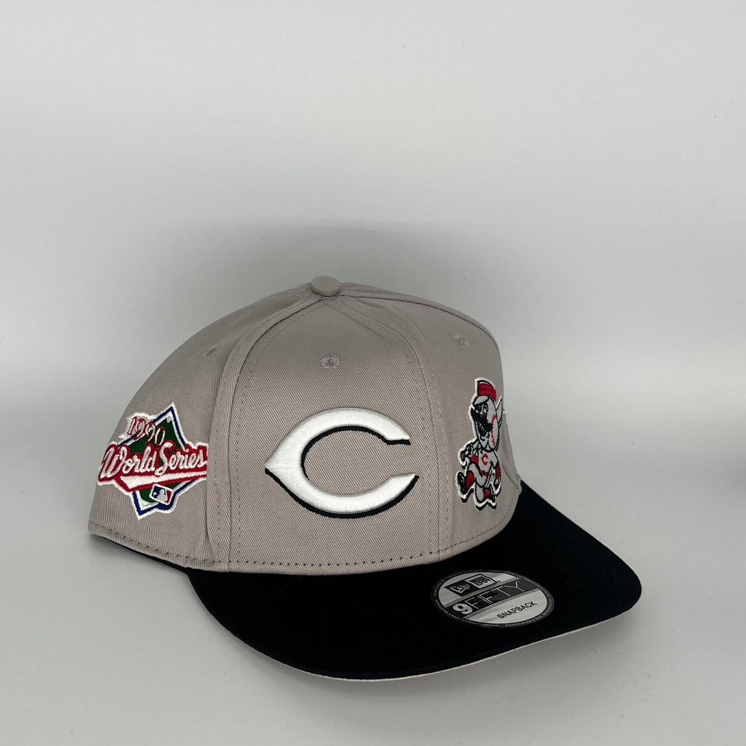 Gray Black Cincinnati Reds 1990 All Star World Series Side Patch New Era MLB 9Fifty Snapback Hat