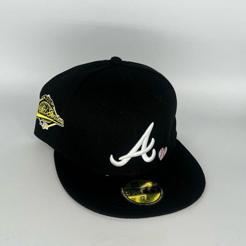 Black Atlanta Braves New Era MLB 59Fifty Fitted Hat