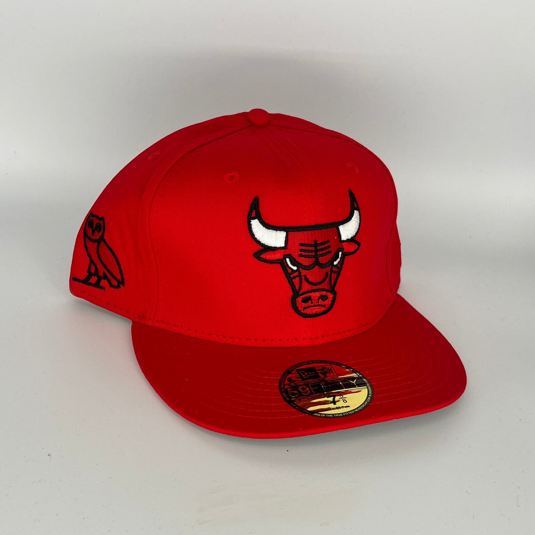 Red Chicago Bulls OVO Side Patch New Era NBA 59Fifty Fitted Hat