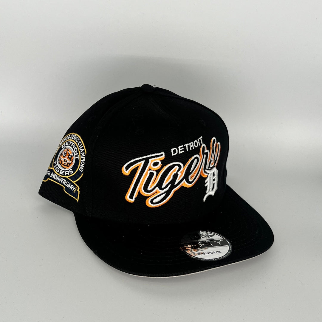 Black Detroit Tigers 50th Anniversary Side Patch New Era MLB 9Fifty Snapback Hat