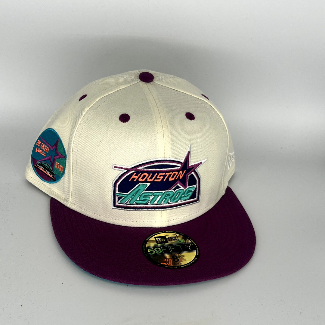 White Purple Houston Astros New Era MLB 59Fifty Fitted Hat