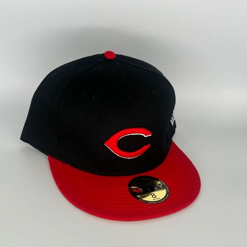 Black Red Cincinnati Reds  New Era NBA 59Fifty Fitted Hat
