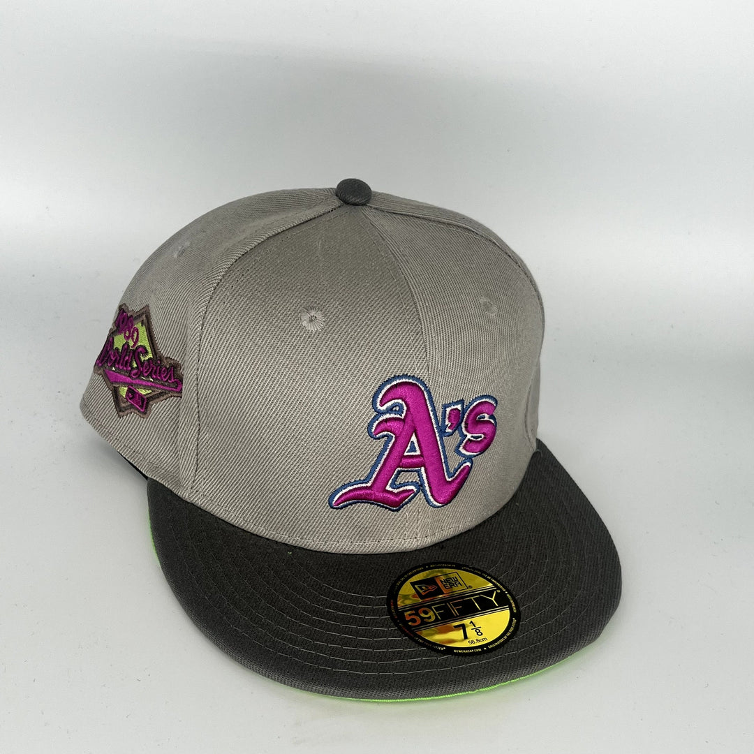 Gray Black Athletics 1989 World Series SP New Era MLB 59Fifty Fitted Hat