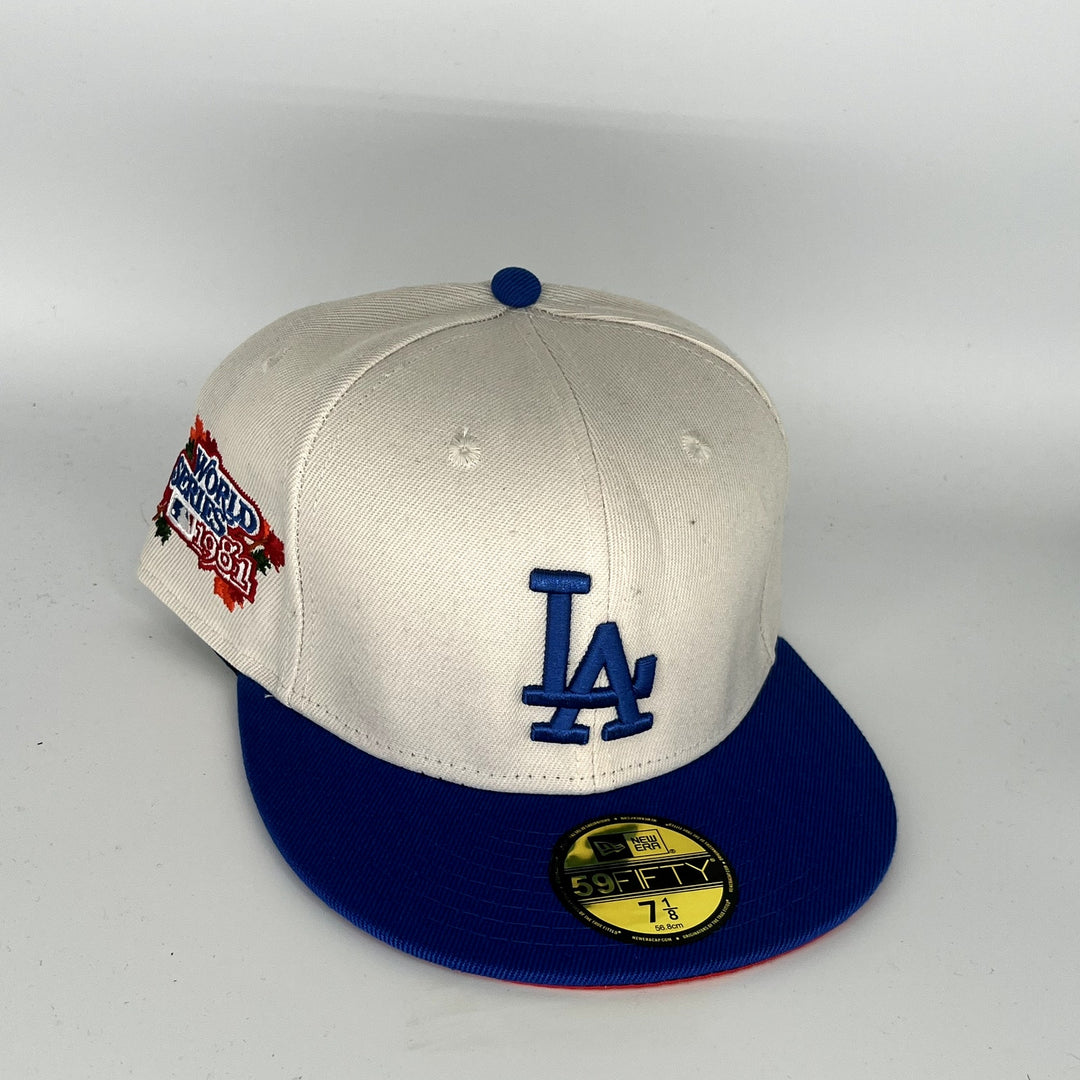 White Blue Los Angeles Dodgers 1981 World Series New Era MLB 59Fifty Fitted Hat