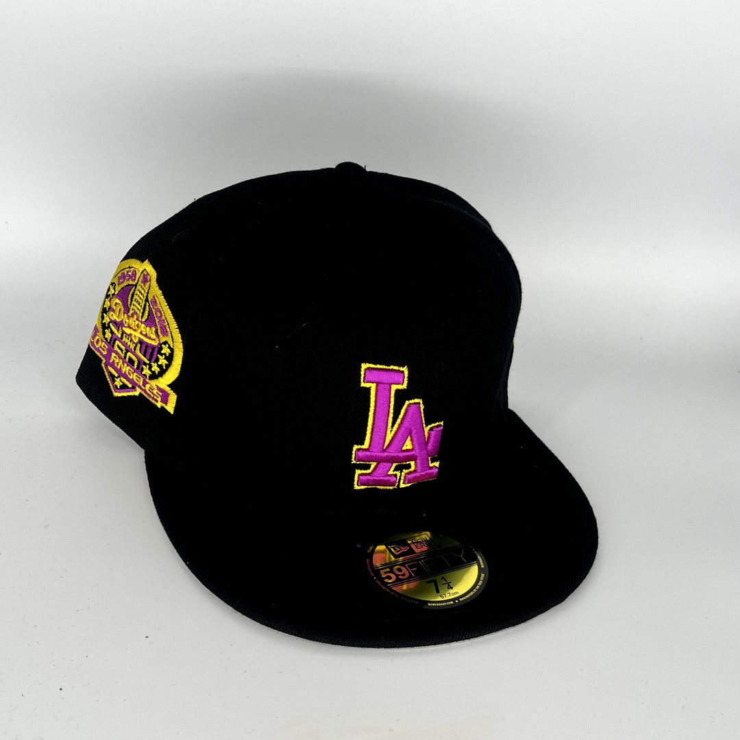 Black Los Angeles Dodgers 60TH Anniversary SP New Era MLB 59Fifty Fitted Hat