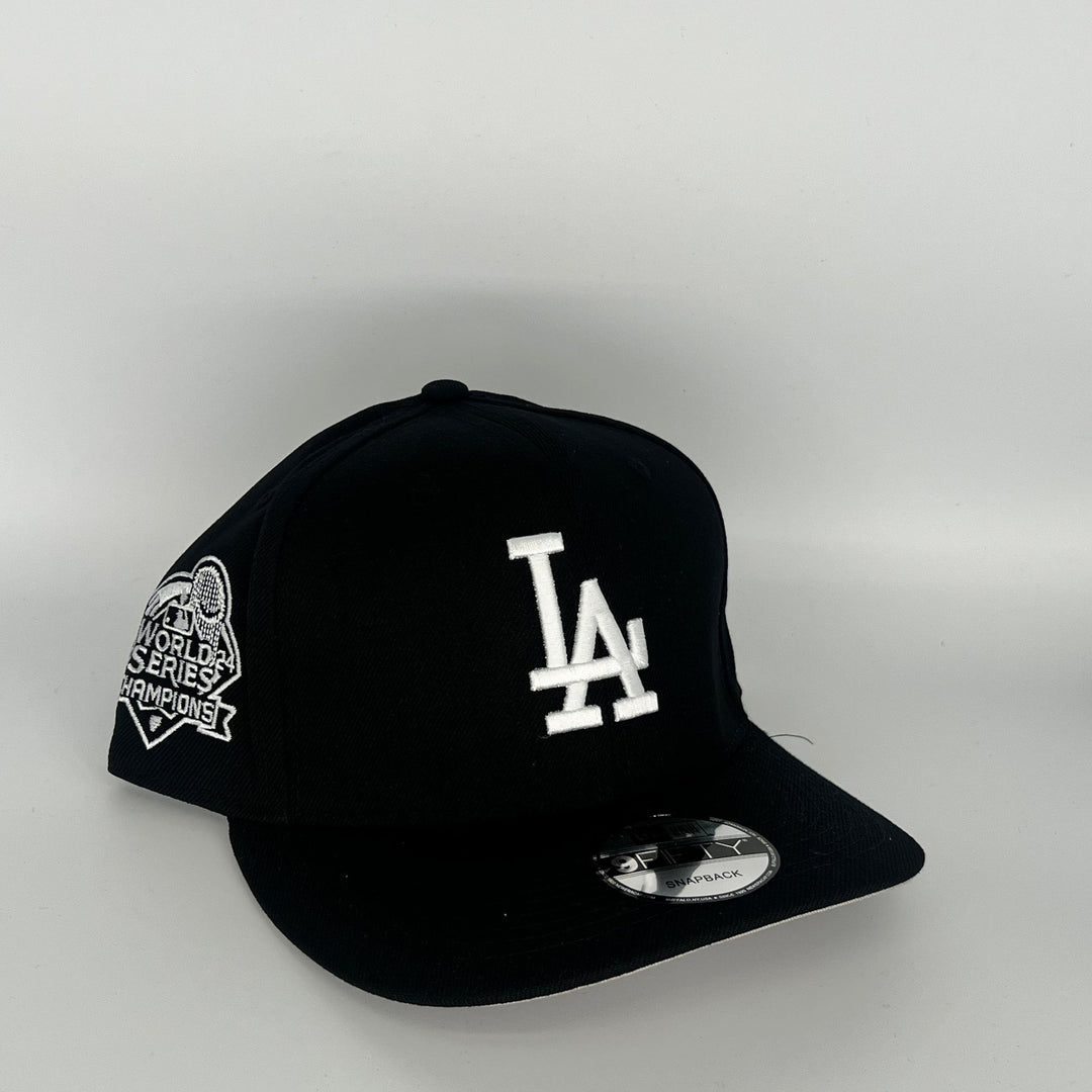 Black Los Angeles Dodgers 2024 World Series Champions Side Patch New Era MLB 9Fifty Snapback Hat