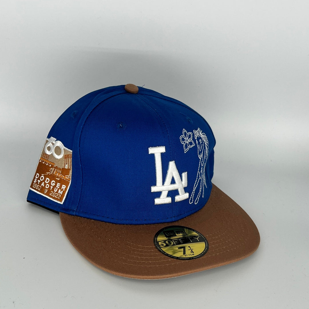 Blue Los Angeles Dodgers 60th Anniversary Dodger Stadium Side Patch New Era MLB 59Fifty Fitted Hat