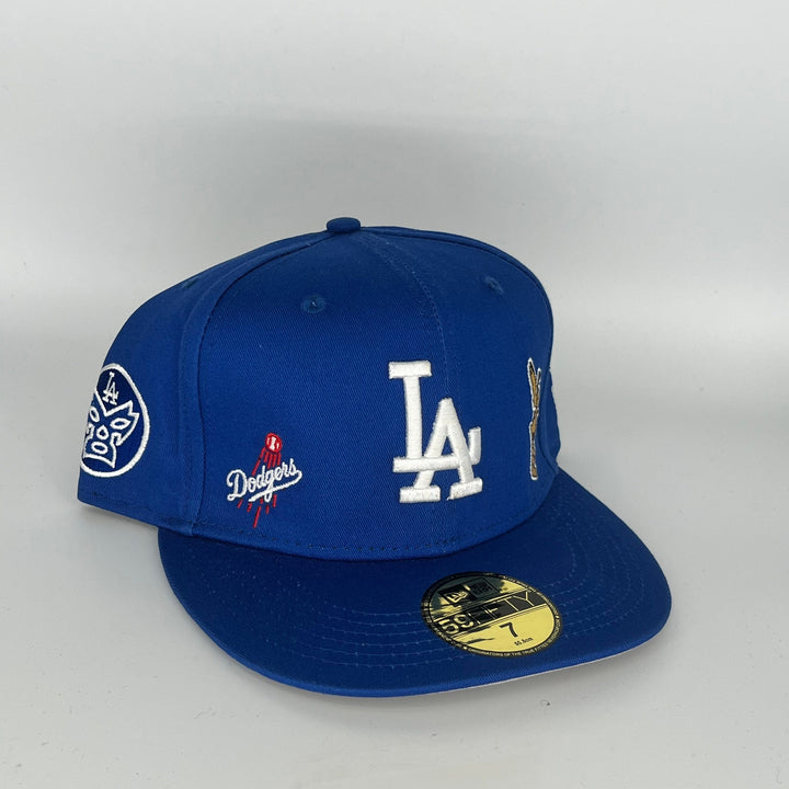 Blue Los Angeles Dodgers Logo Side Patch New Era MLB 59Fifty Fitted Hat