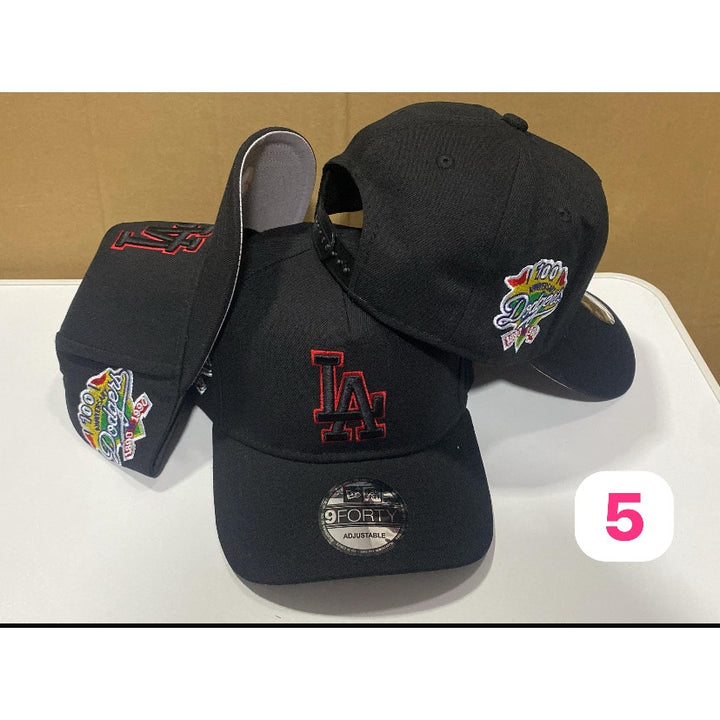 Black Los Angeles Dodgers 100th Anniversary New Era MLB 9Fifty Snapback Hat