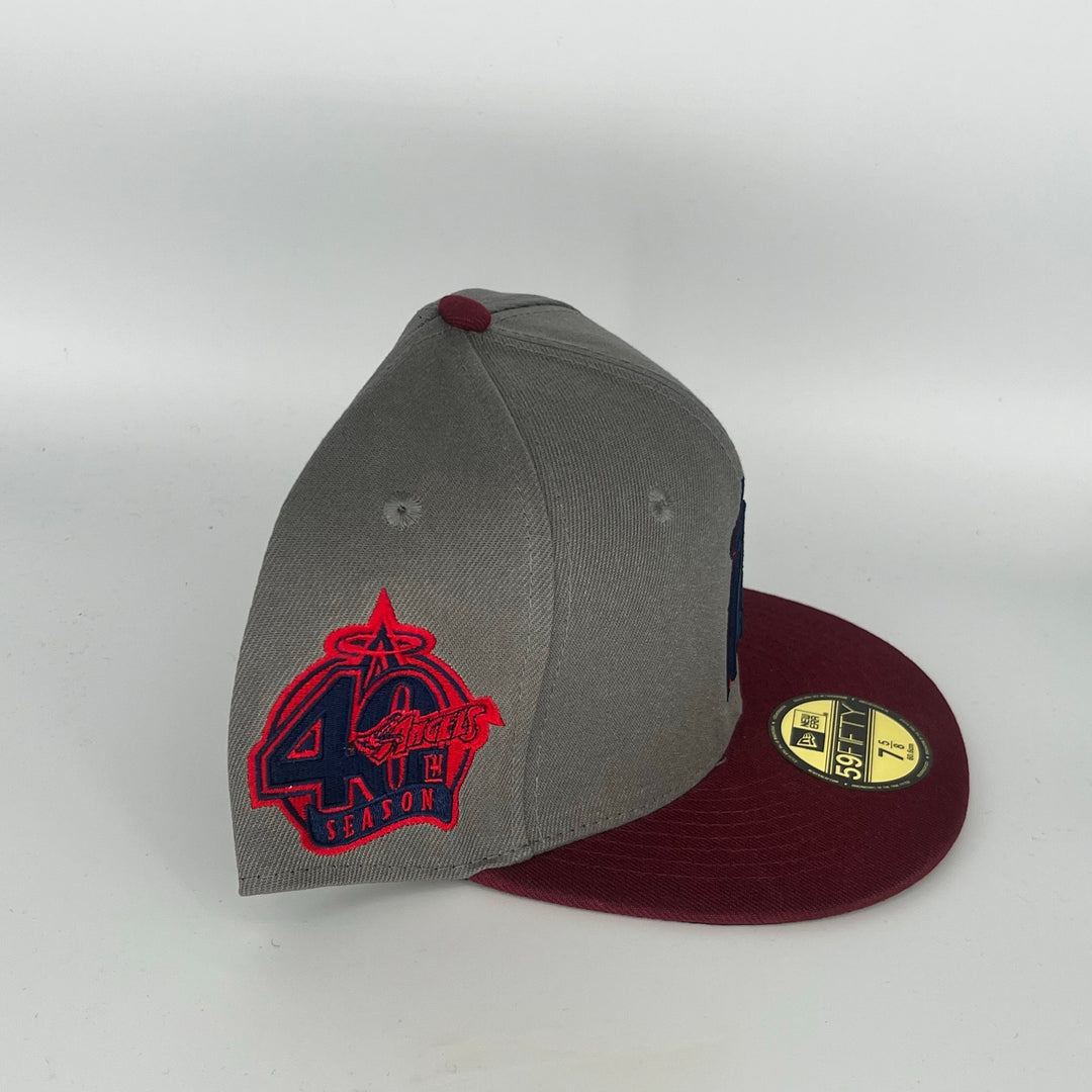 Gray Maroon Los Angeles Angels 40TH Season SP New Era MLB 59Fifty Fitted Hat