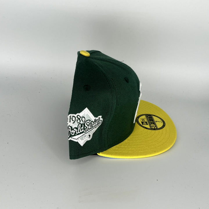 Green Yellow Athletics New Era MLB 59Fifty Fitted Hat