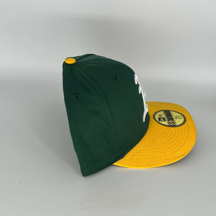 Green Yellow Oakland Athletics New Era MLB 59Fifty Fitted Hat