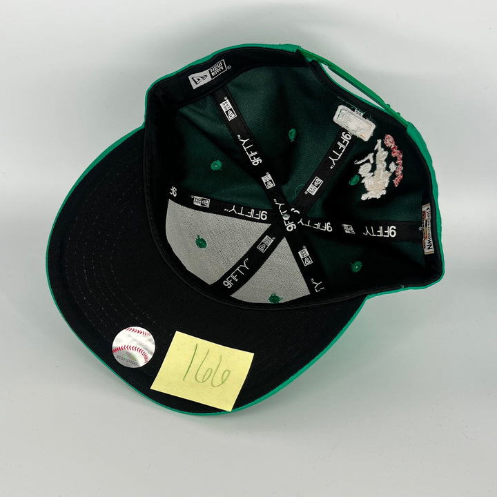 Green Athletics With Baseball Love Symbol New Era MLB 9Fifty Snapback Hat