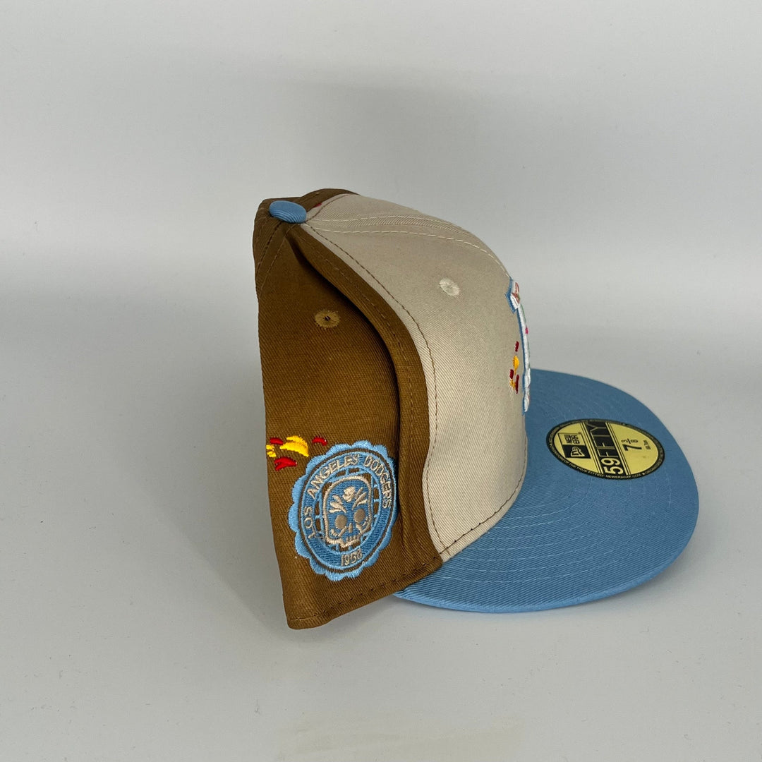 Khaki\Brown Blue Los Angeles Dodgers 1958 LA Dodgers Side Patch New Era MLB 59Fifty Fitted Hat