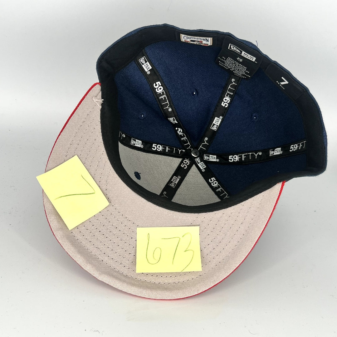 Navy Blue Red Atlanta Braves New Era MLB 59Fifty Fitted Hat