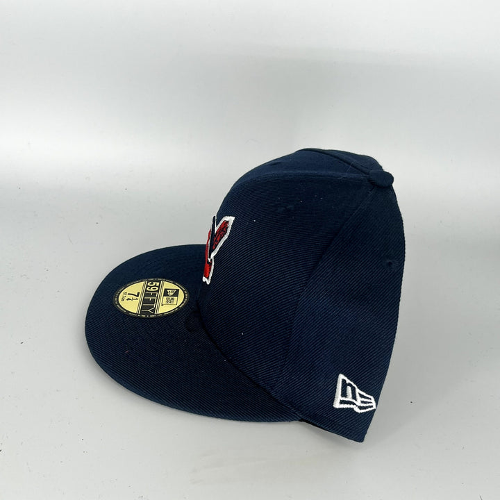 Navy Blue Cleveland Indians Wahoo New Era MLB 59Fifty Fitted Hat