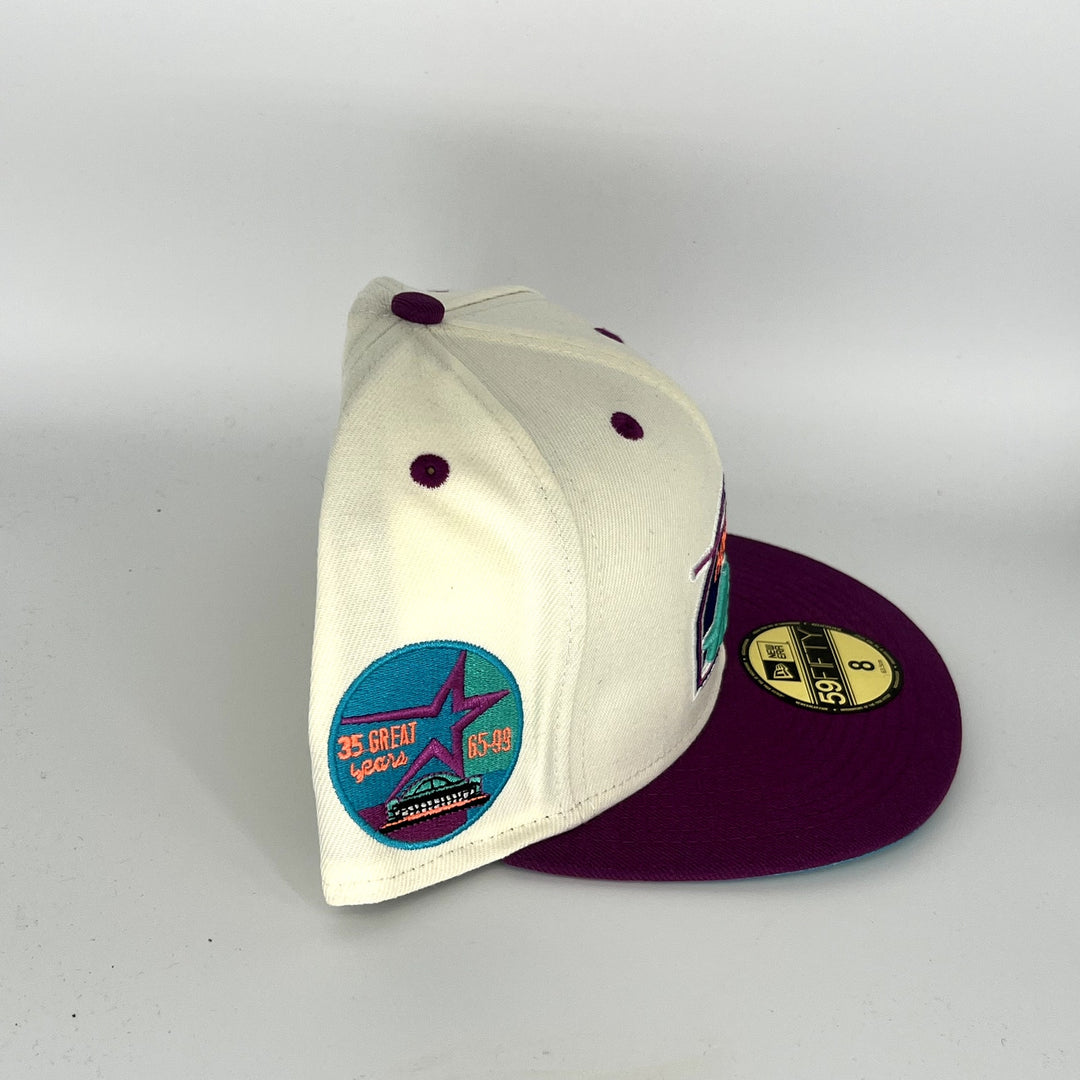 White Purple Houston Astros New Era MLB 59Fifty Fitted Hat