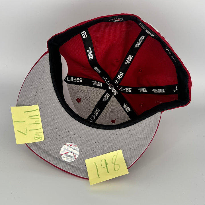 Red Los Angeles Dodgers 2024 World Series Champions Side Patch New Era MLB 59Fifty Fitted Hat