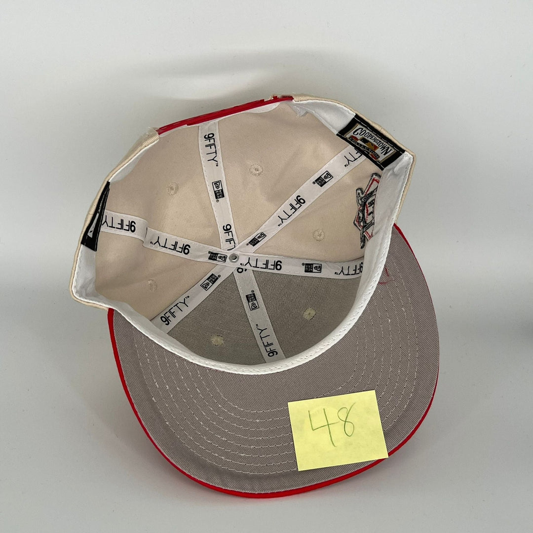 Khaki/Red Miami Marlins N.L. Side Patch New Era MLB 9Fifty Snapback Hat