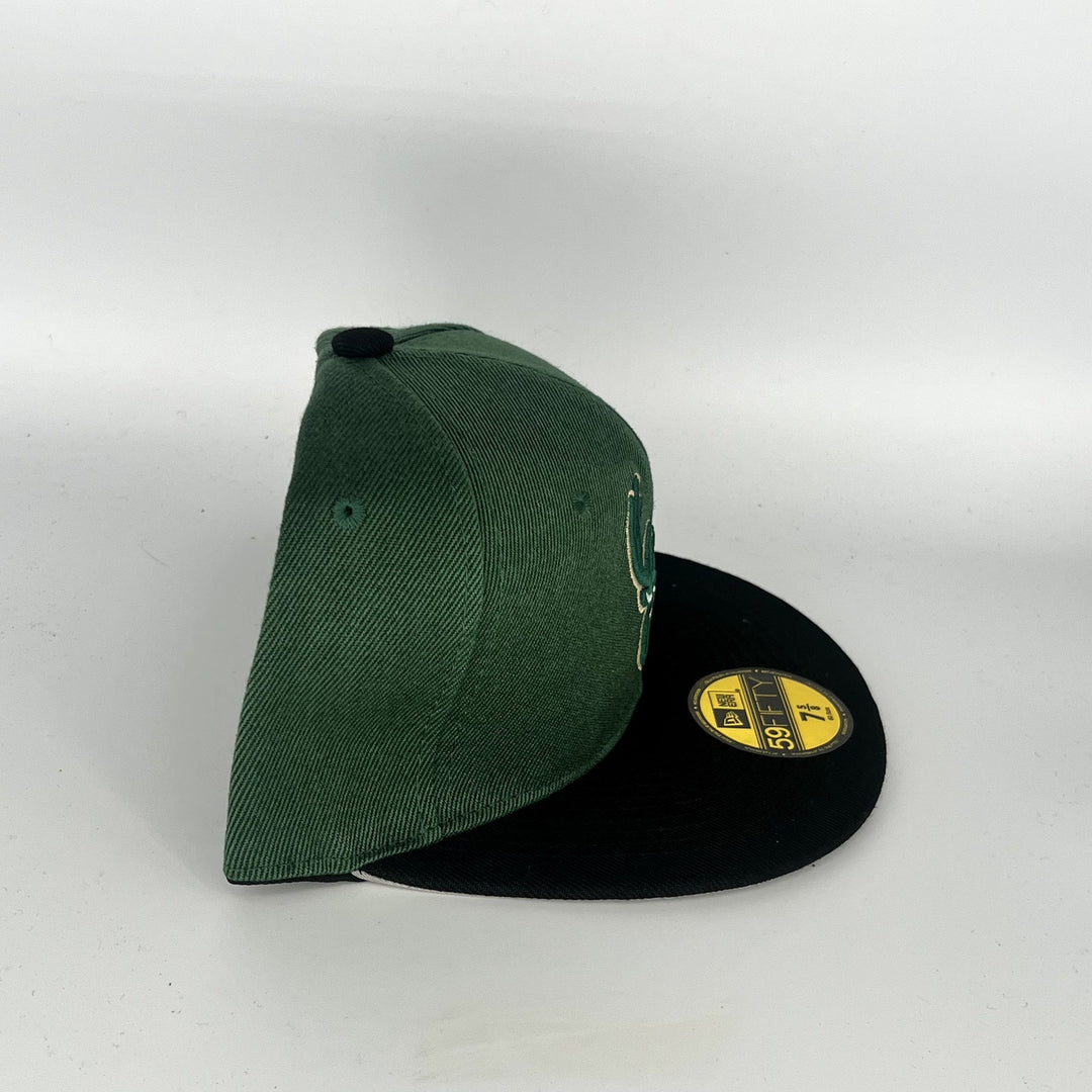 Green Black Milwaukee Bucks New Era NBA 59Fifty Fitted Hat