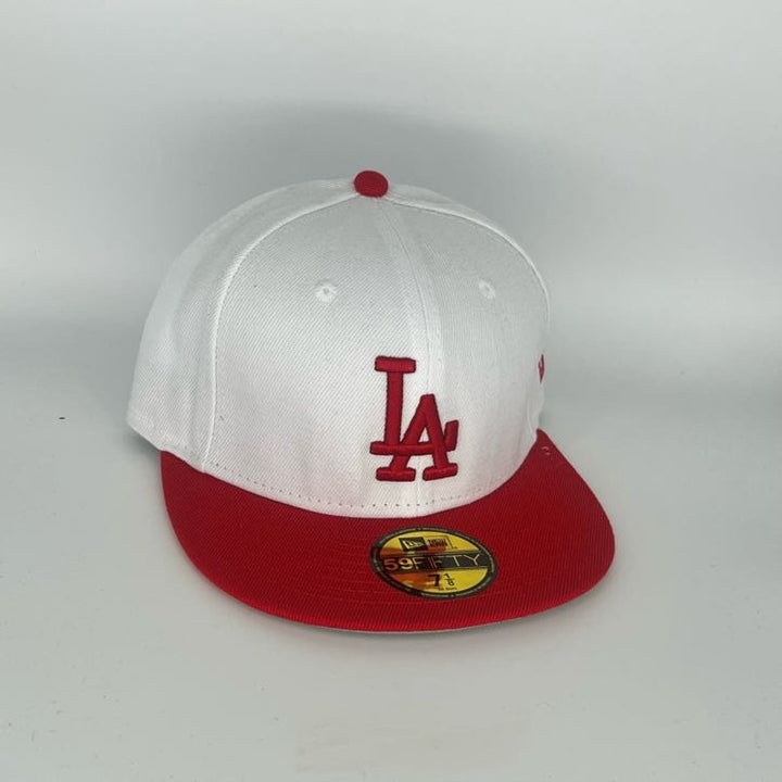 Red White Los Angeles Dodgers New Era MLB 59Fifty Fitted Hat