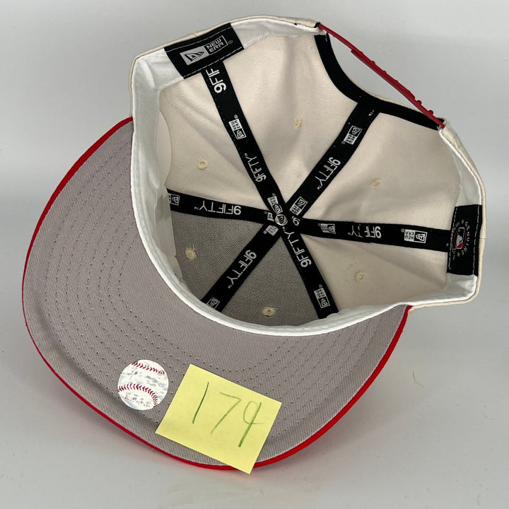 Khaki Red Los Angeles Angel New Era MLB 9Fifty Snapback Hat