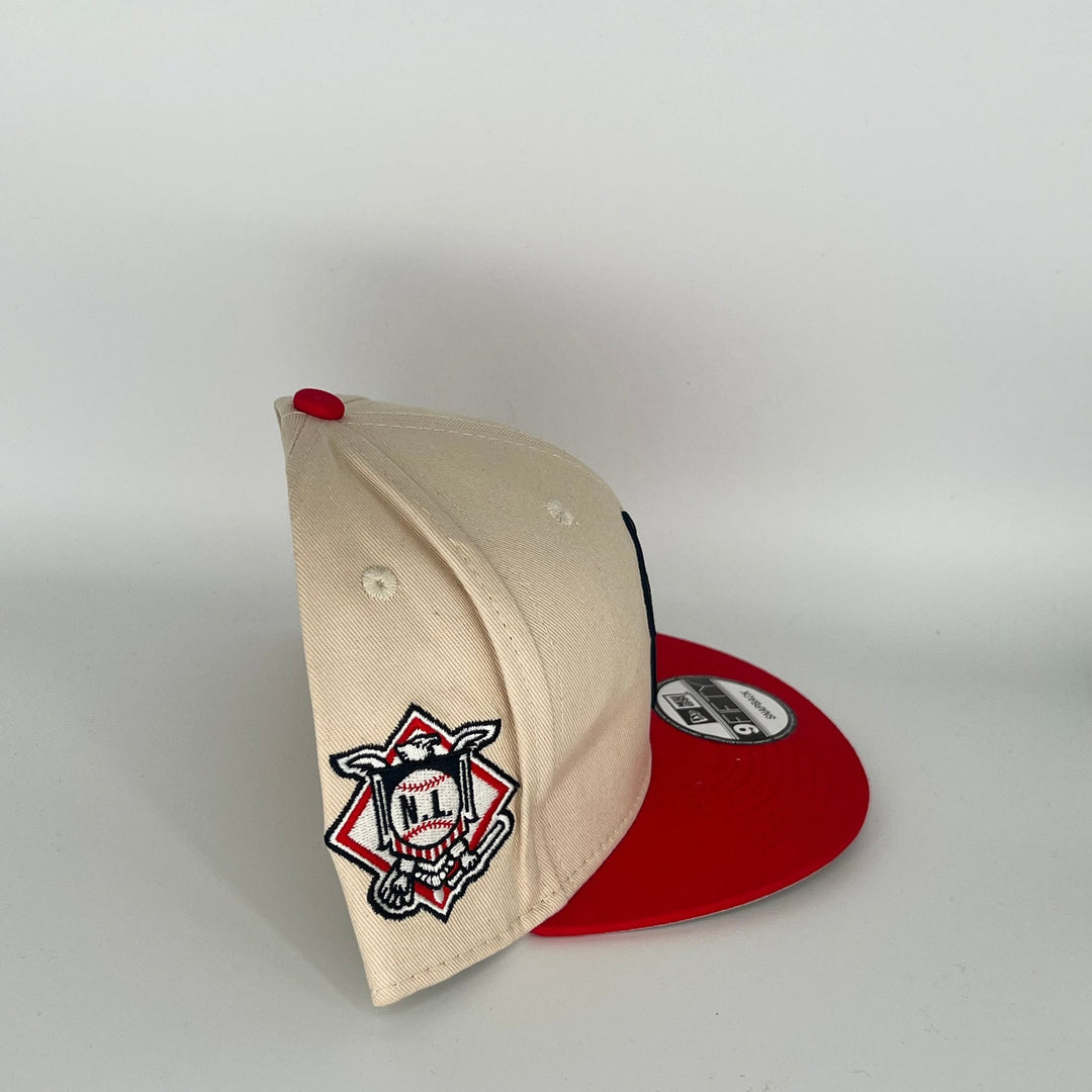 Khaki/Red Miami Marlins N.L. Side Patch New Era MLB 9Fifty Snapback Hat