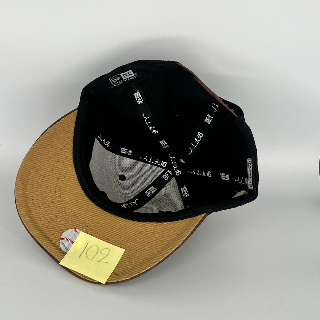 Black Brown Boston Bruins 50th Anniversary Jackie Robinson Signature Side Patch New Era MLB 9Fifty Snapback Hat