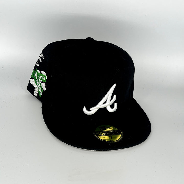 Black Atlanta Braves New Era MLB 59Fifty Fitted Hat